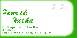 henrik hutka business card